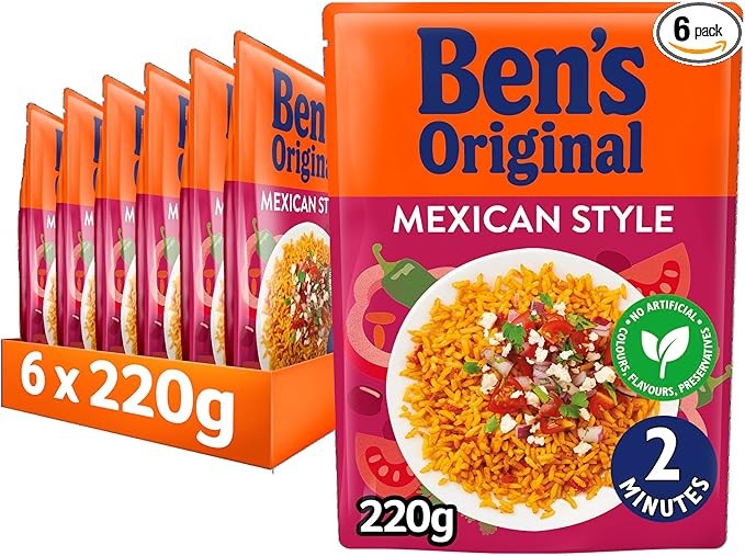 Ben's Original Mexican Style Microwave Rice, 6 x 220g pouches