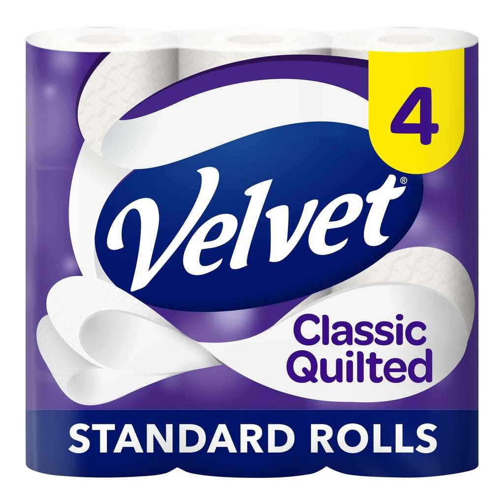Velvet Classic Quilted Toilet Roll, 4 Rolls, £1 at Iceland
