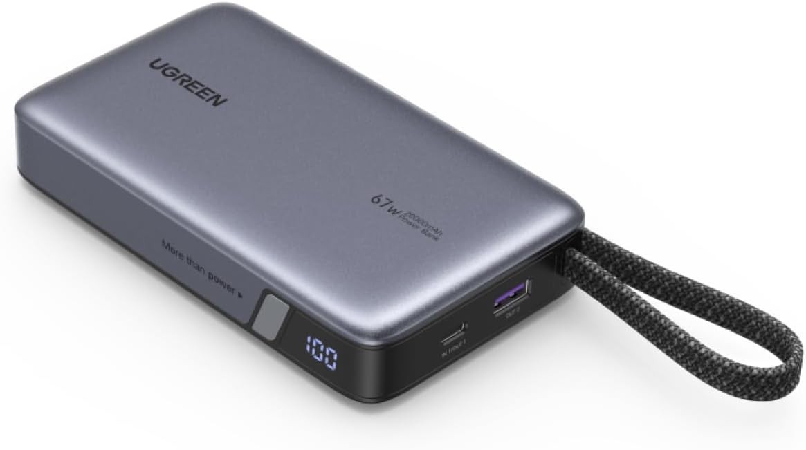 UGREEN Nexode 67W 20000mAh Power Bank 3-Way Output Built-in USB C Cable