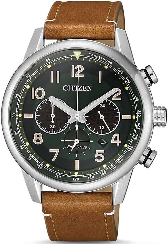 Citizen Men's Eco Drive Analogue Watch with Leather Strap