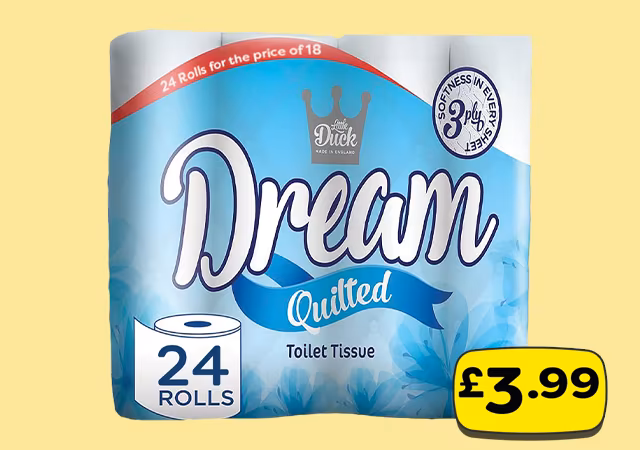 Dream - 3 ply, 24 pack toilet paper - £3.99 (national)