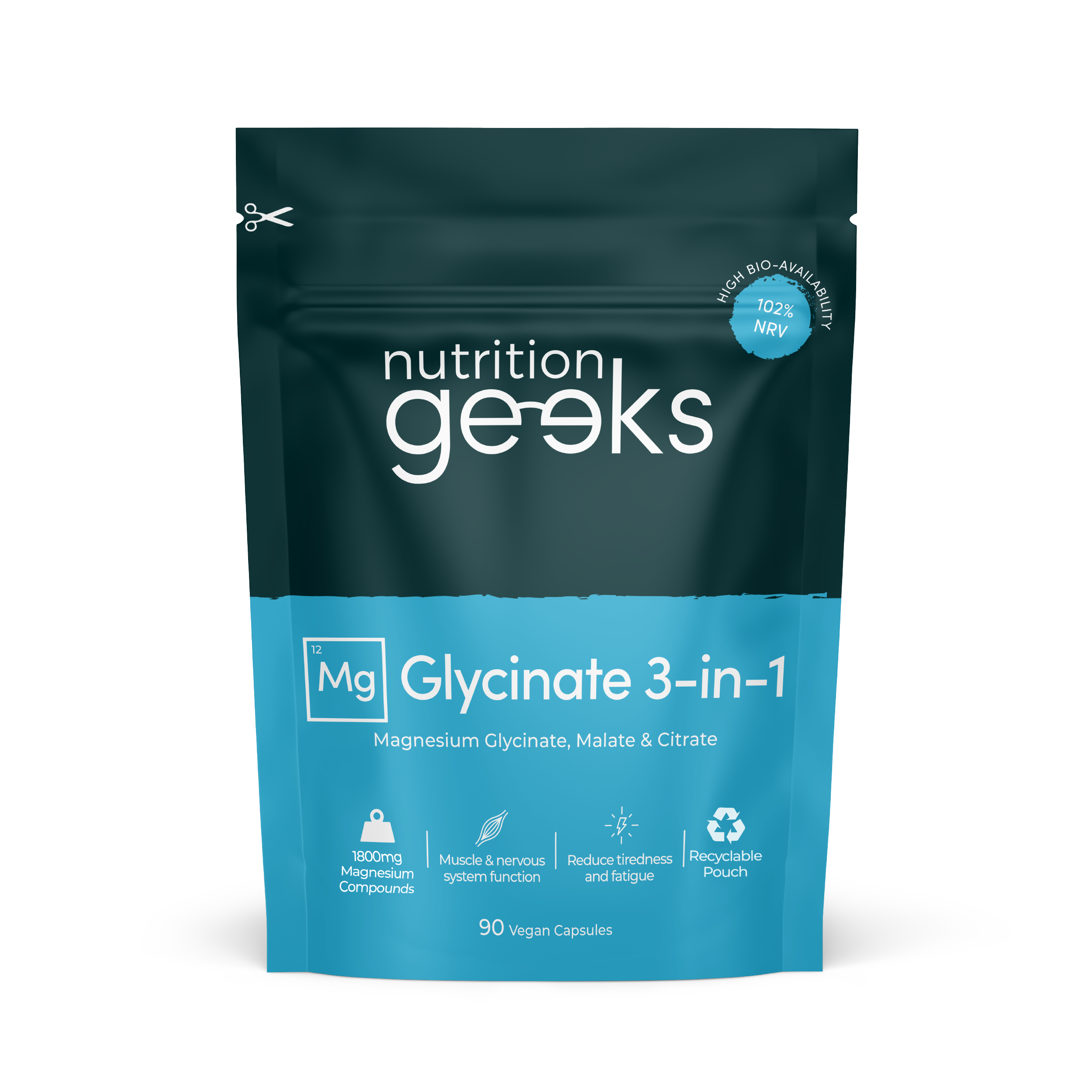 Nutrition Geeks Magnesium Glycinate 3-in-1