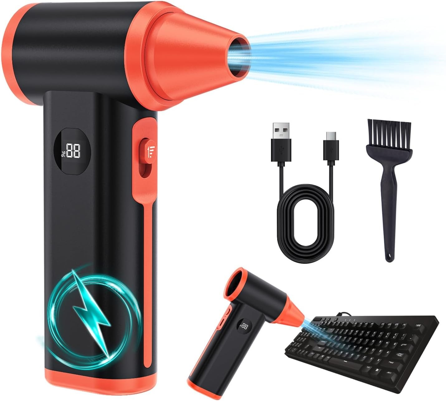 Larkeey 130000RPM Electric Compressed Air Duster Turbo Fan Mini Jet