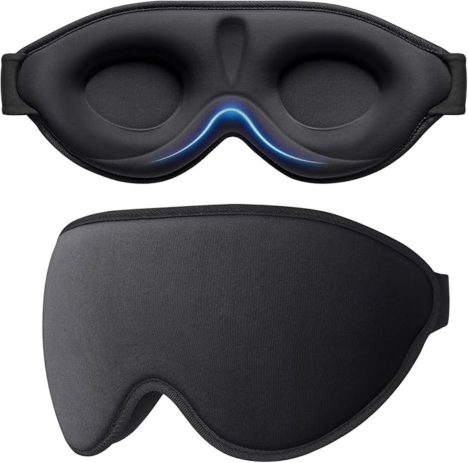 Gritin 100% Light Blocking Sleep Masks for Men & Women, Zero Eye Pressure Mask, 3D Ergonomic Design, Eye Movement and Eyelash Friendly
