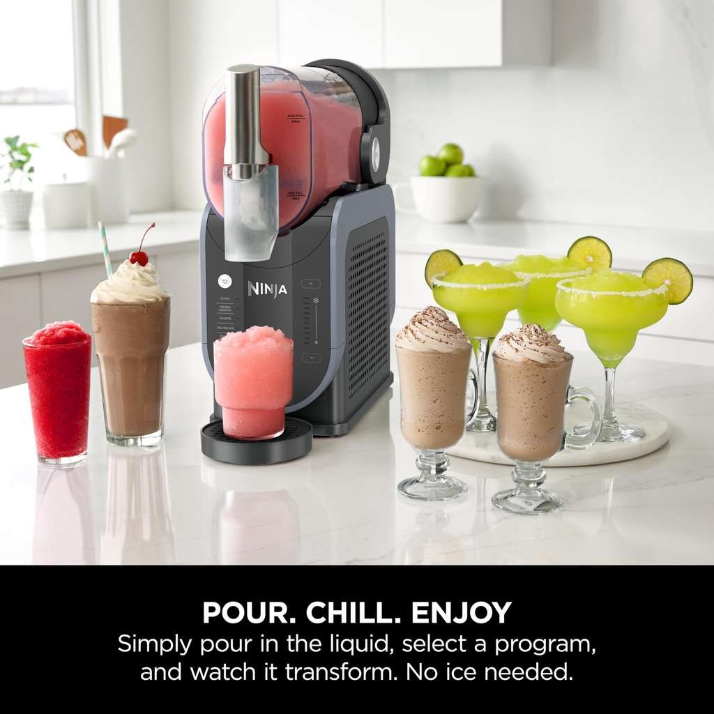 Ninja SLUSHi Frozen Drinks Maker (1.9L, Blue & Grey). WhisperChill Technology, FS301UK