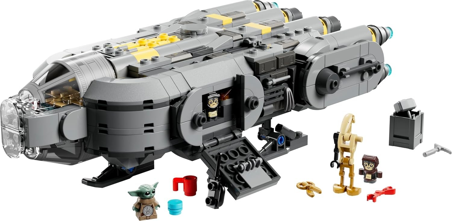 LEGO Star Wars 75445 Anzellan Starship Toy, The Mandalorian and Grogu Model Kit
