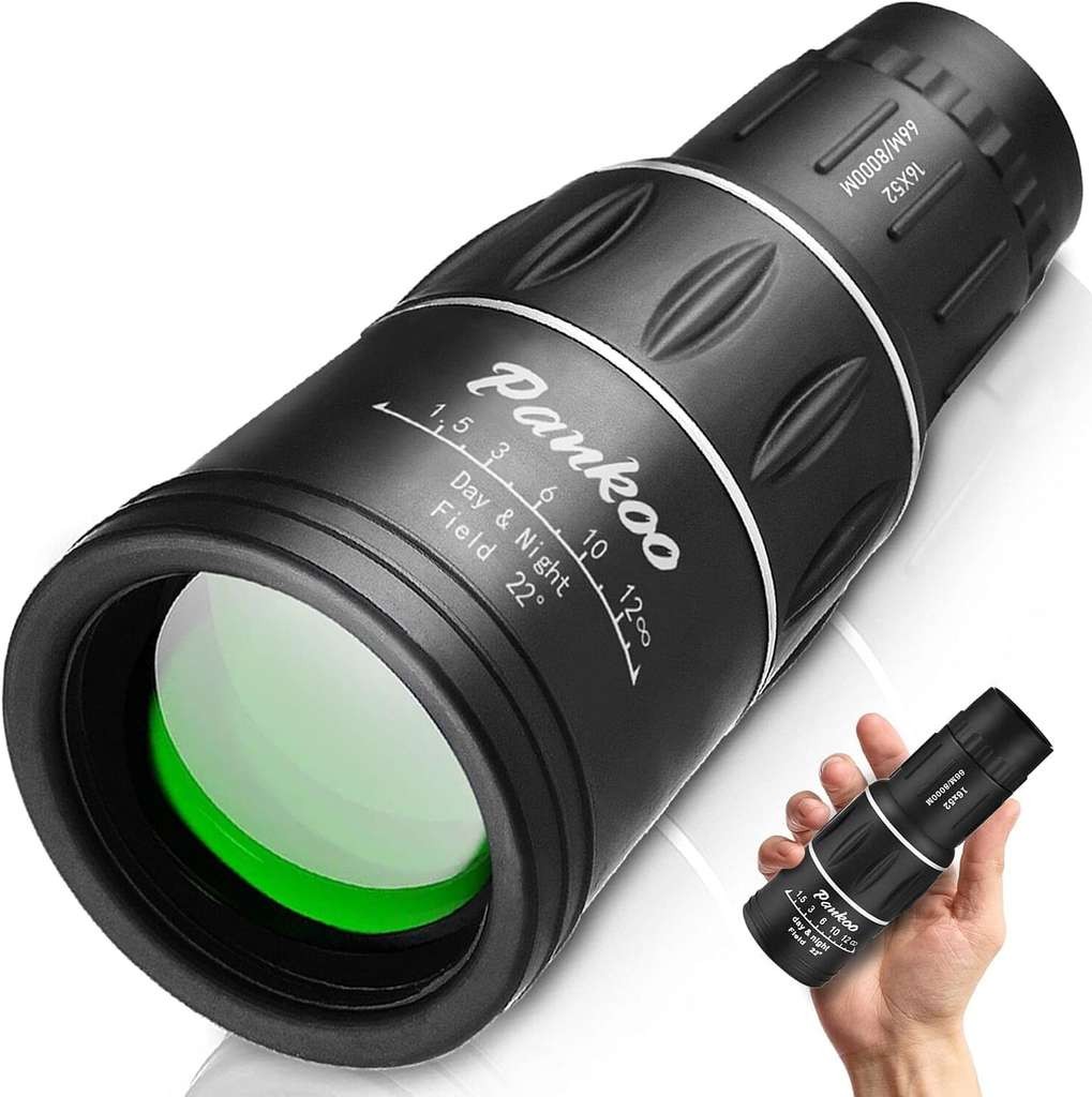 Pankoo 16 x 52 HD Adult Monocular Telescope with Prime, Sold by EULOGO via FBA