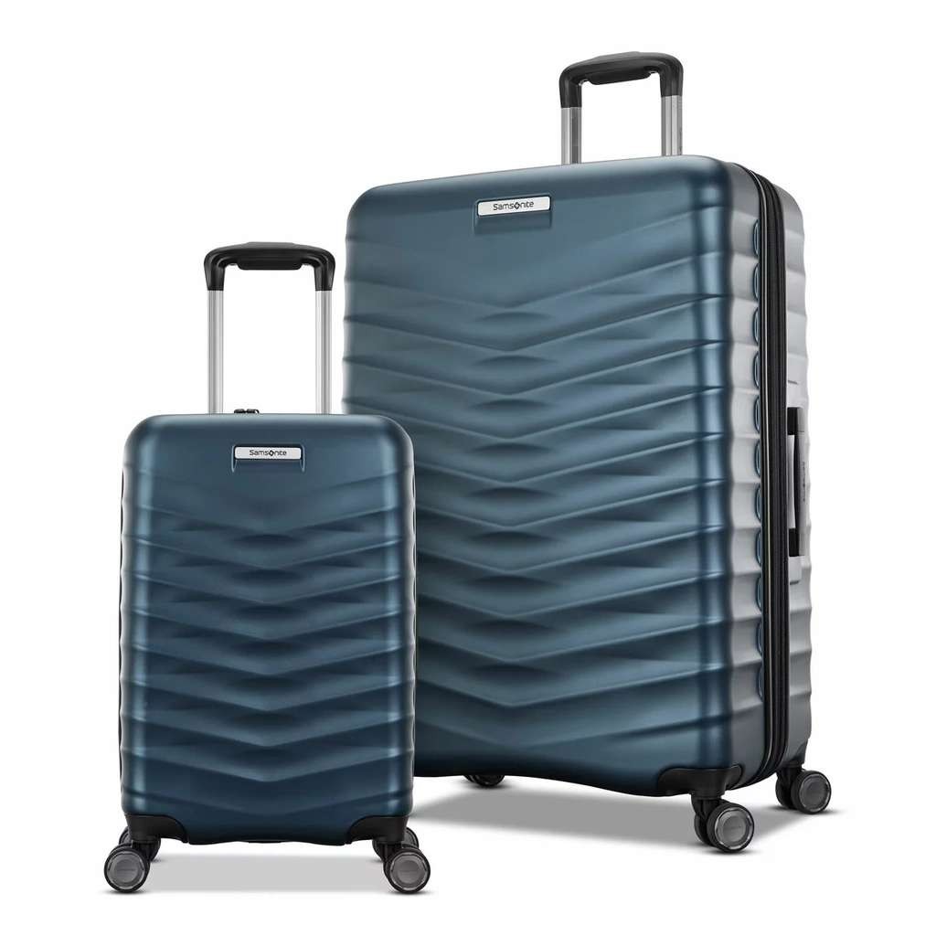 Samsonite Precision DLX 2 piece hardside expandable spinner luggage set, black or lagoon blue