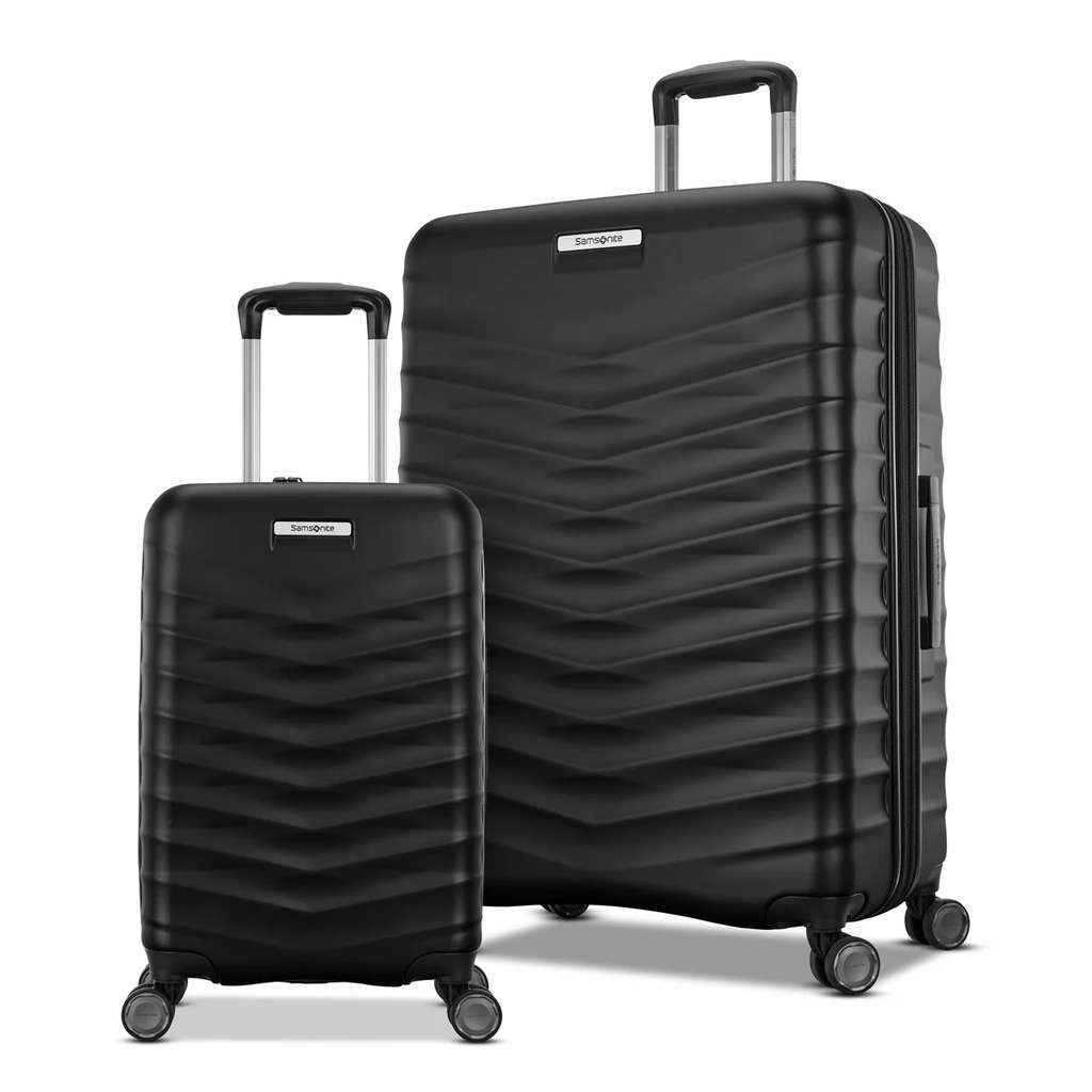Samsonite Precision DLX 2 piece hardside expandable spinner luggage set, black or lagoon blue