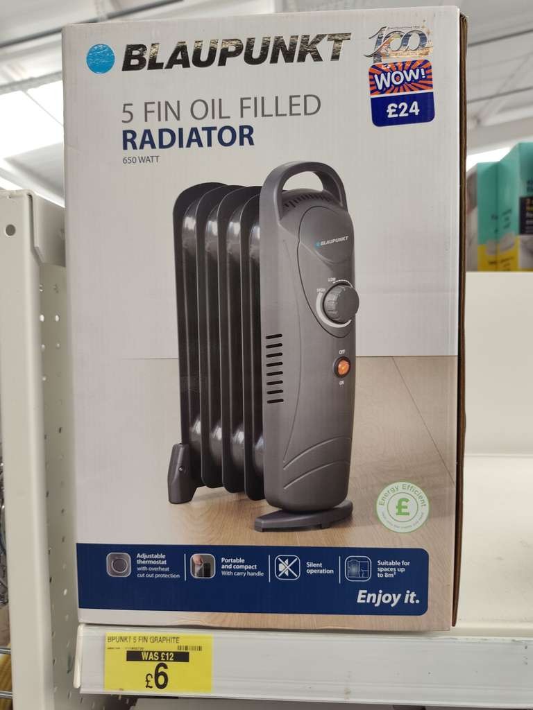 Blaupunkt 5 Fin Oil Filled Radiator, instore at Preston Docks