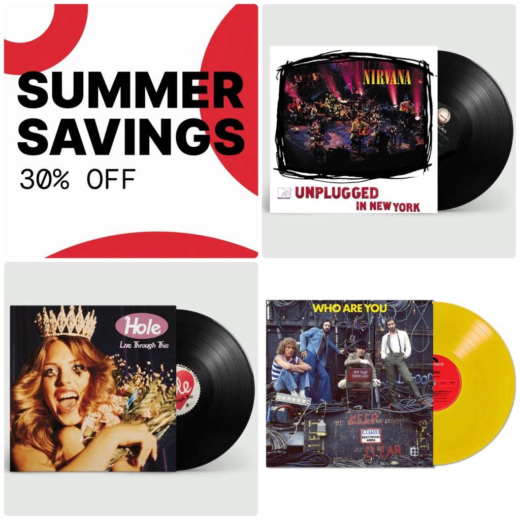30% Off All Vinyl With Code. Nirvana £12.60, Hole £12.60, Snow Patrol £14, The Who £18.20 & More