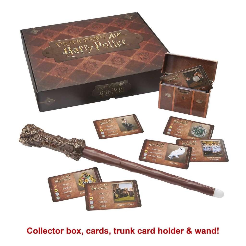 Pictionary Air Harry Potter Family Drawing Game, Wand Pen, 112 Double-Sided Clue Cards