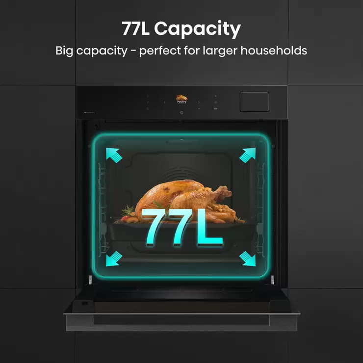 Hisense Hi8 BlackLine BAS6PH8BUKWF Built In Electric Pyrolytic,Single Oven in Jet Black