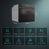 Hisense Hi8 BlackLine BAS6PH8BUKWF Built In Electric Pyrolytic,Single Oven in Jet Black