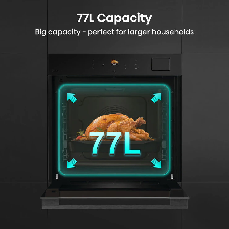 Hisense Hi8 BlackLine BAS6PH8BUKWF Built In Electric Pyrolytic,Single Oven in Jet Black