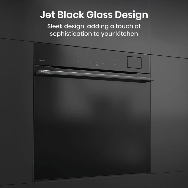 Hisense Hi8 BlackLine BAS6PH8BUKWF Built In Electric Pyrolytic,Single Oven in Jet Black
