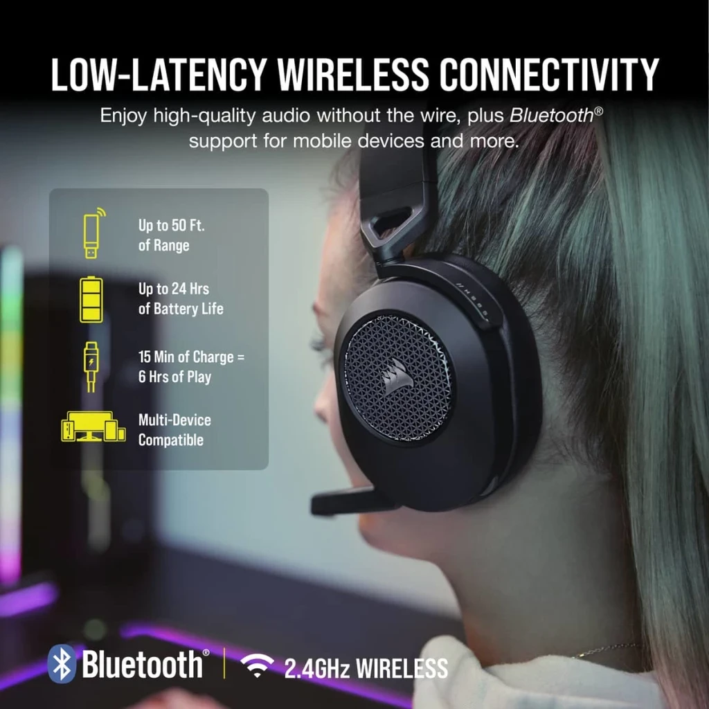 Corsair HS65 Wireless Gaming Headset, Carbon, EU, Revival Series