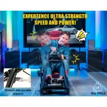 GTPLAYER Racing Simulator Cockpit with Seat, Sim Racing Cockpit Multi-function Adjustable Gaming Wheel Stand for G25 G27 G29