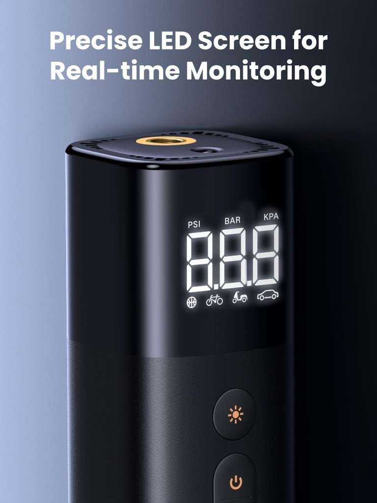UGREEN Portable Digital Tyre Inflator, 150 PSI 12V, LED light & pressure detect, from UGREEN FBA