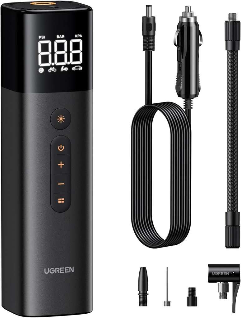 UGREEN Portable Digital Tyre Inflator, 150 PSI 12V, LED light & pressure detect, from UGREEN FBA