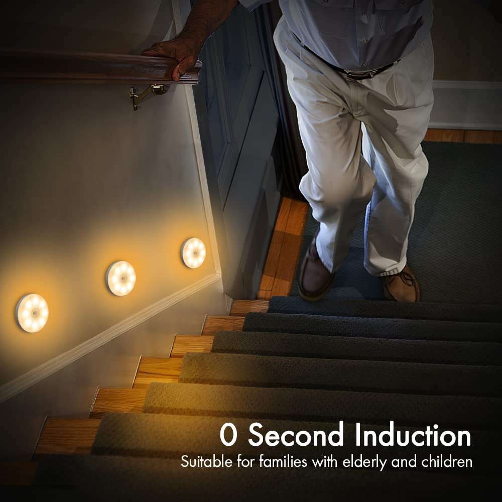 12 Pack Motion Sensor Lights Indoor Rechargeable Wireless LED 6000K with Voucher, Amazon