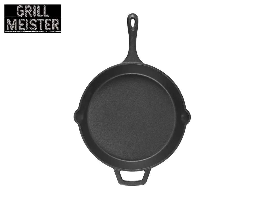 GRILLMEISTER 28cm Cast Iron Frying Pan or Skillet, great bit of kit