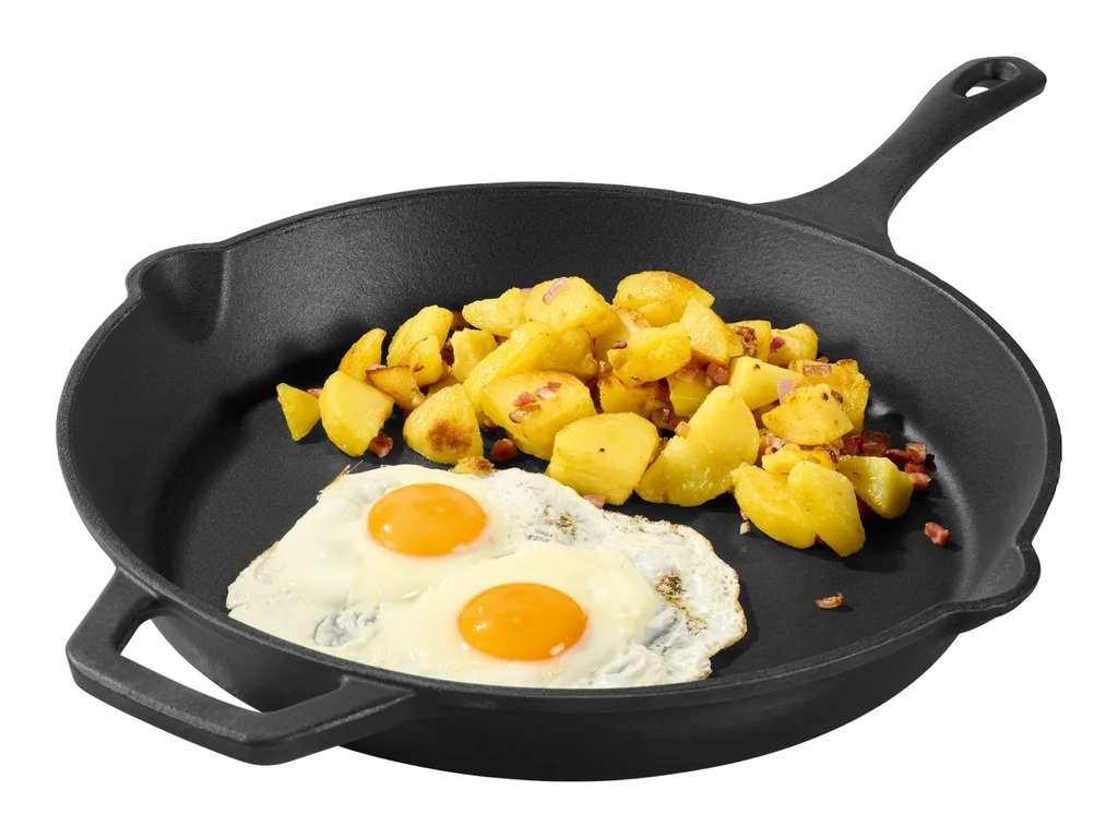 GRILLMEISTER 28cm Cast Iron Frying Pan or Skillet, great bit of kit