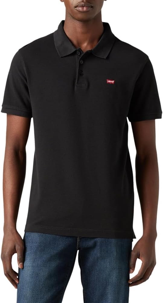 Levi's Men's Housemark Polo T-Shirt, Mineral Black, L