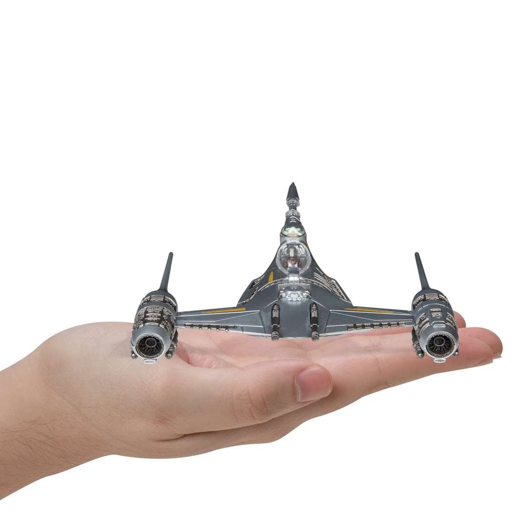 Star Wars Micro Galaxy Squadron SWJ0091 Mandalorian's N-1 Starfighter, 12.5cm and a figure