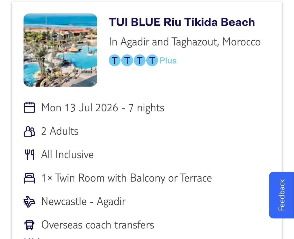 13-20 July, 7 nights all-inclusive at 4T+ TUI Blue Riu Tikida Beach, Agadir, Morocco, flights from Newcastle based on 2 adults, £630pp with code