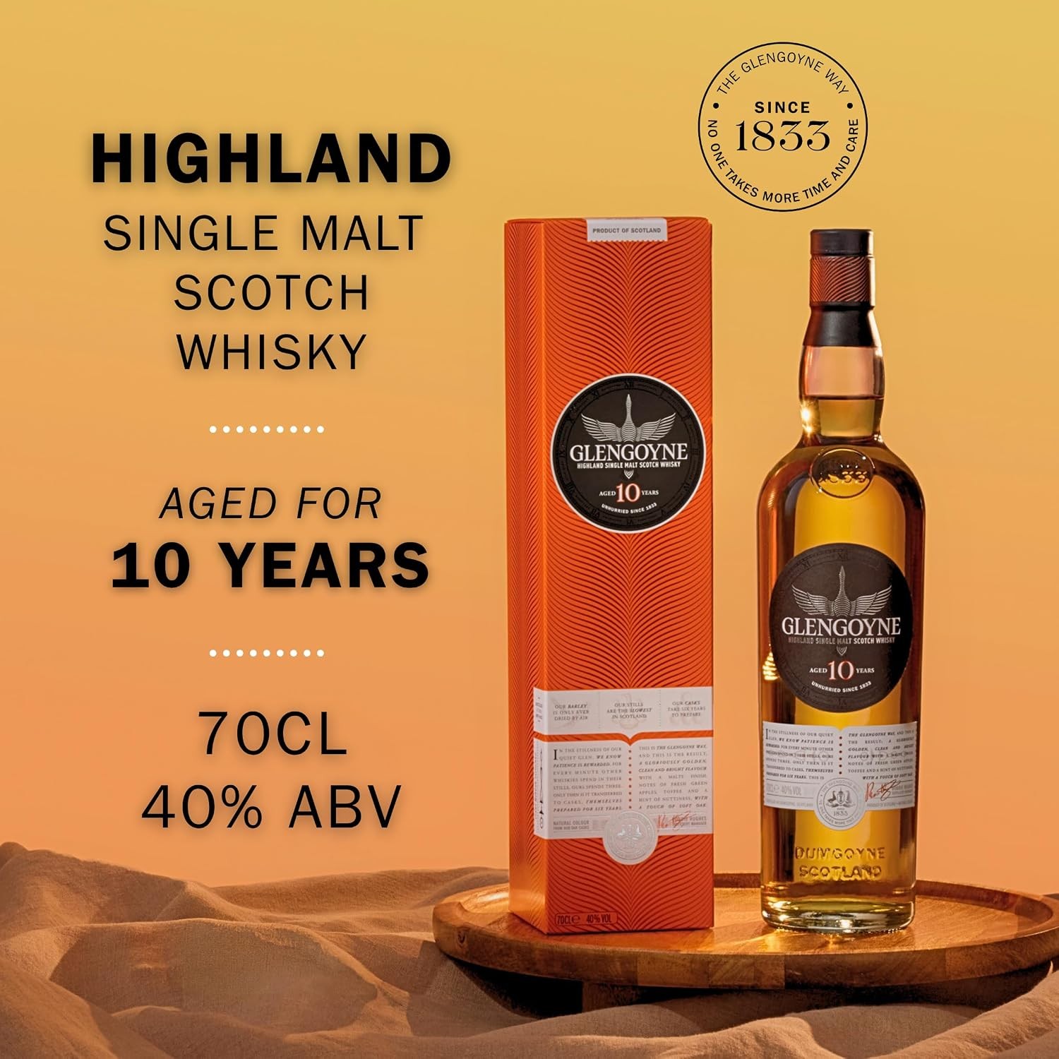 Glengoyne 10 Year Old Highland Single Malt Scotch Whisky 70 cl