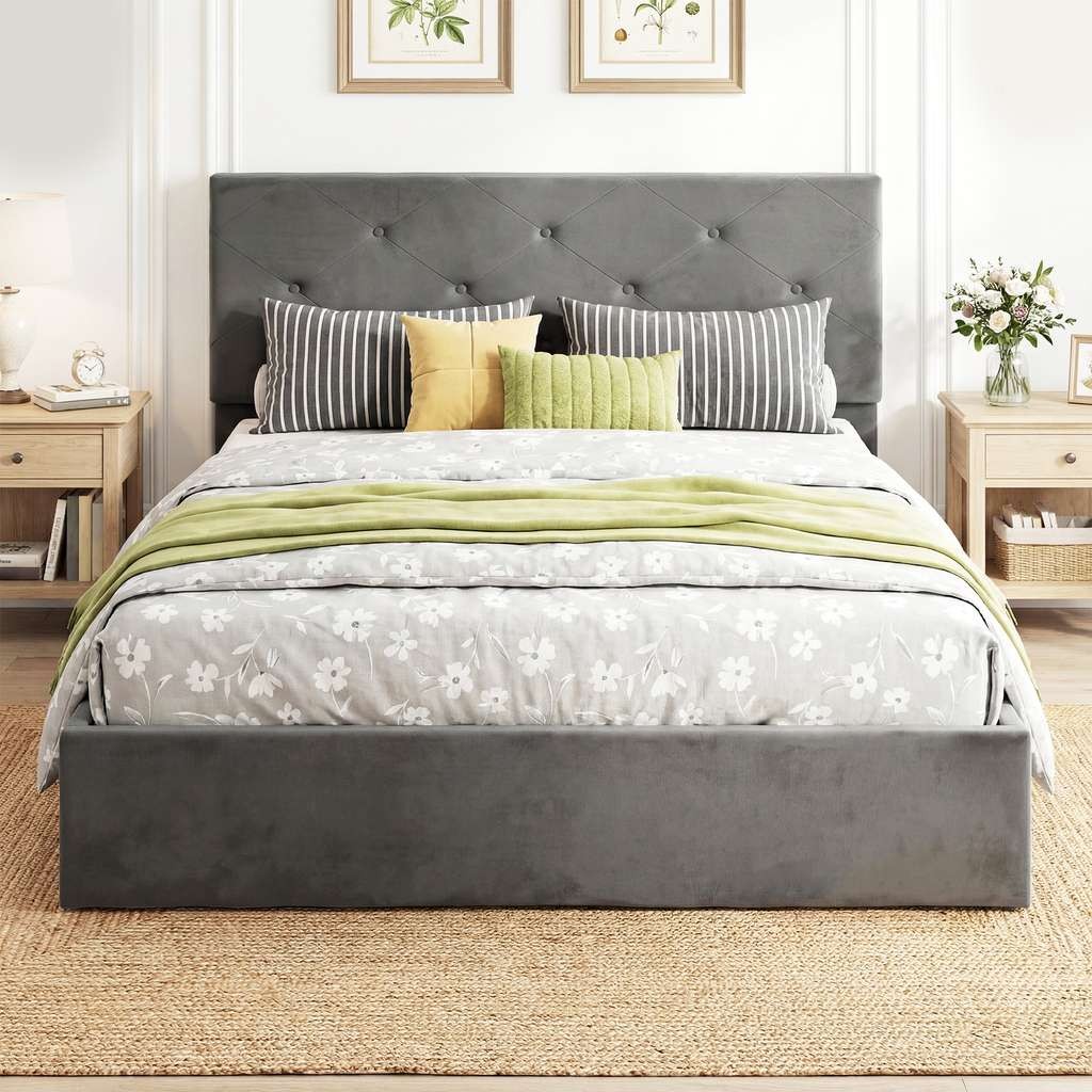 HOMCOM King Size Ottoman Gas Lift Bed, with code