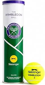 Slazenger Unisex Wimbledon 4tin Tennis Balls, Yellow, Tube Of 4 EU