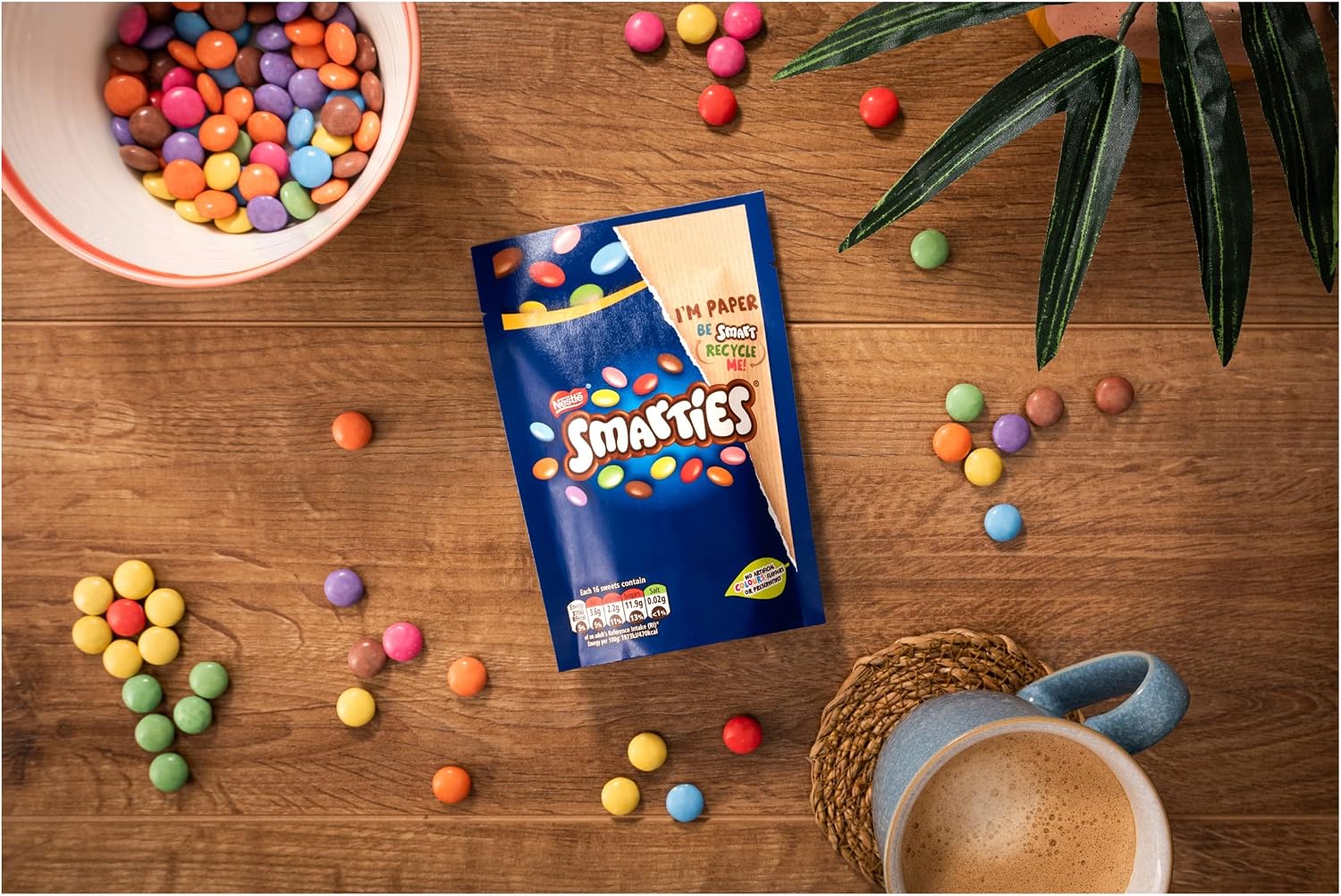 Smarties Milk Chocolate Sharing Bag, 8 x 105 g