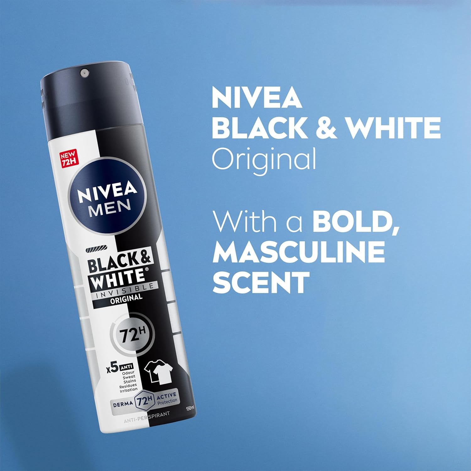 Nivea Men Black & White Original Anti-Perspirant 150ml 72hr Deodorant