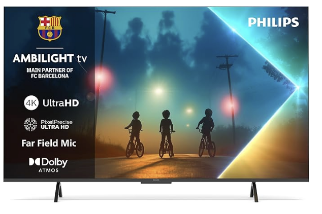 Philips Ambilight 55PUS8200 4K LED Smart TV - 55 Inch Display with Pixel Precise, Ultra HD, Titan OS Platform and Dolby Atmos Sound, Works with Alexa and Google Voice Assistant