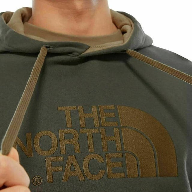 Nice North Face Mens Drew Peak Embroidery Hoodie, Green / British Khaki colours