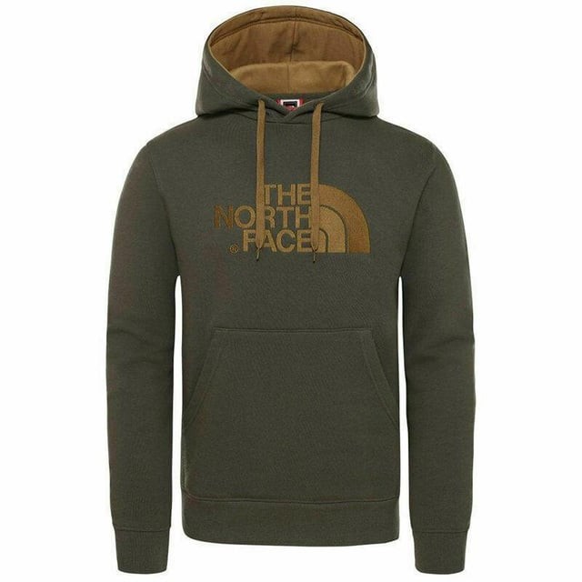 Nice North Face Mens Drew Peak Embroidery Hoodie, Green / British Khaki colours
