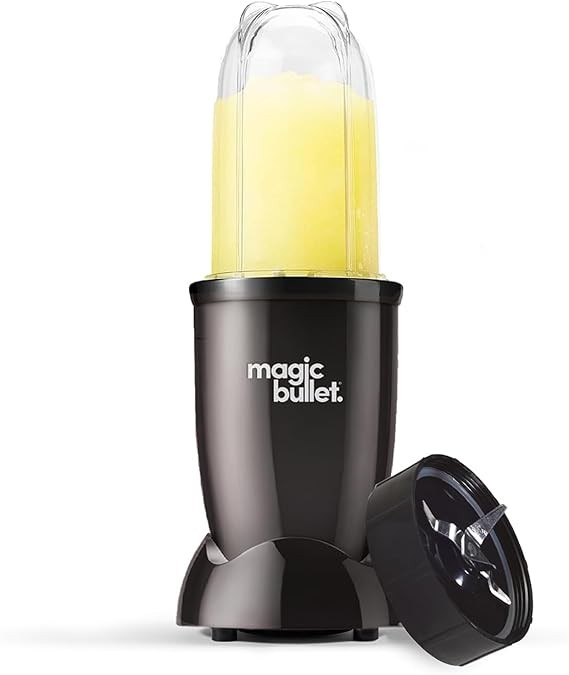 Nutribullet Magic Bullet Starter Kit, Black, Food Processor & Blender, 10,000 RPM, Power Base, Tall Cup, Flip Top Lid, Cross Blade