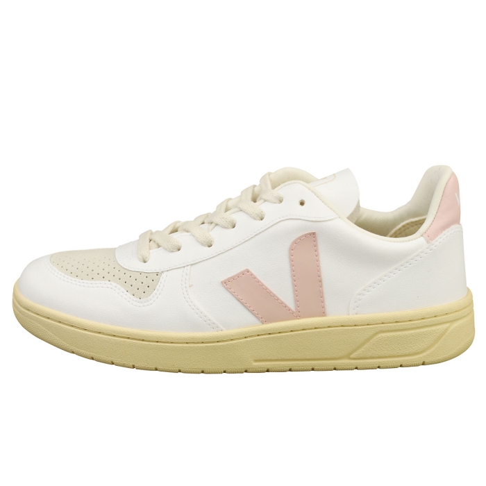 VEJA V-10 Cwl Womens Casual Trainers in White Pink - only size 3 UK left