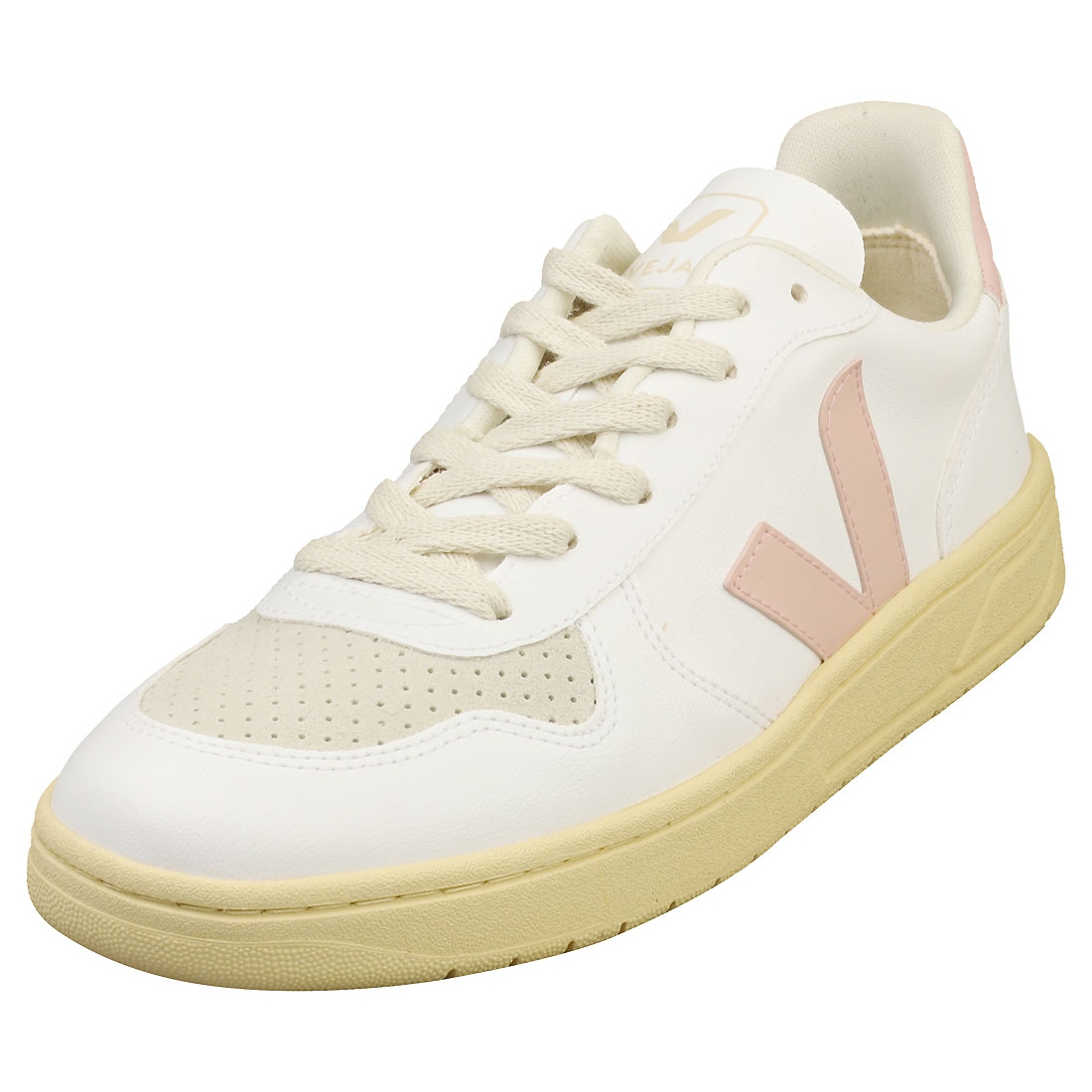 VEJA V-10 Cwl Womens Casual Trainers in White Pink - only size 3 UK left