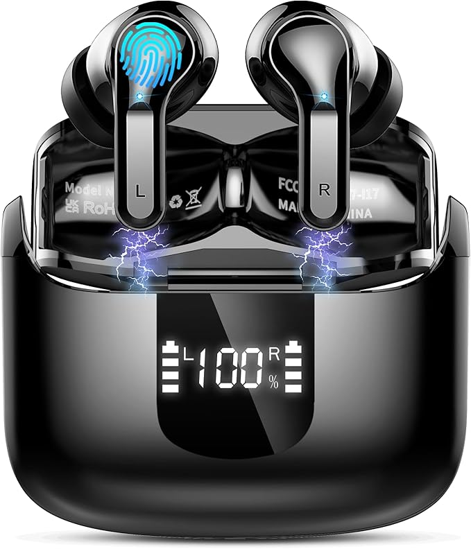 Wireless Earbuds, 6D-Stereo 2026 Bluetooth 5.4 Headphones