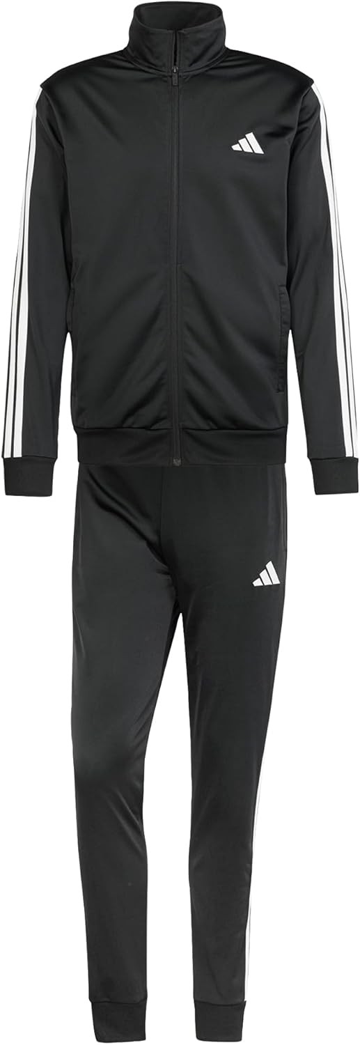 Adidas Men's Sportswear Basic 3 Stripes Tricot Track Suit, Black, S