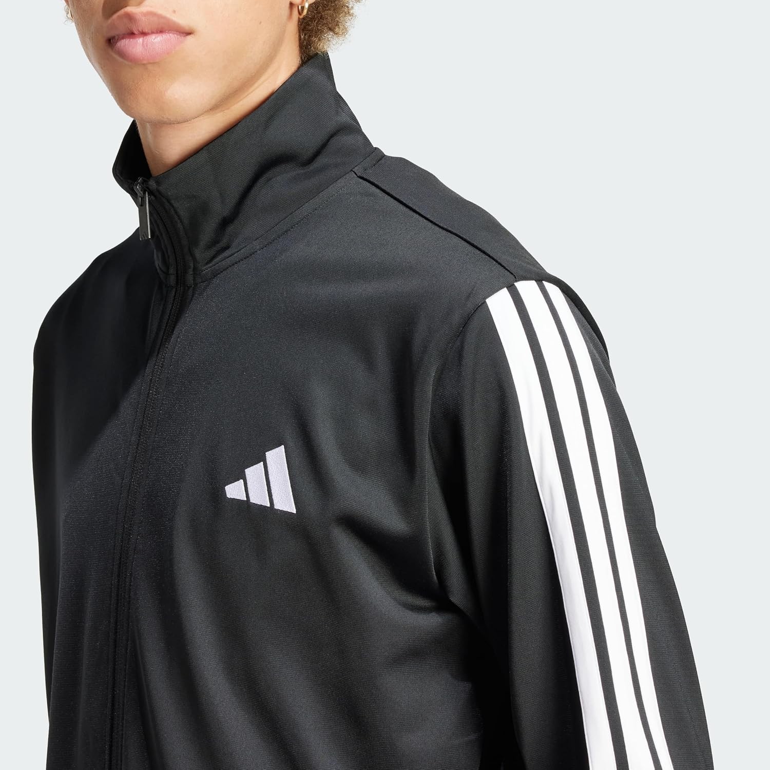 Adidas Men's Sportswear Basic 3 Stripes Tricot Track Suit, Black, S
