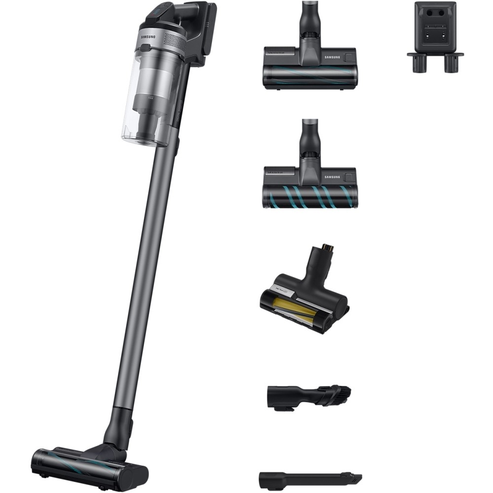 Samsung VS20B75ACR5 Jet 75E Complete Cordless Vacuum, Max 200W, 60 Min Run Time, Silver