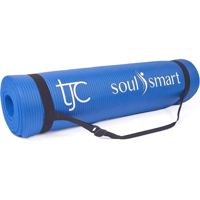 Soul Smart NBR Foam, Non-Slip High Density 10MM Travel Yoga Mat with Carrying Strap
