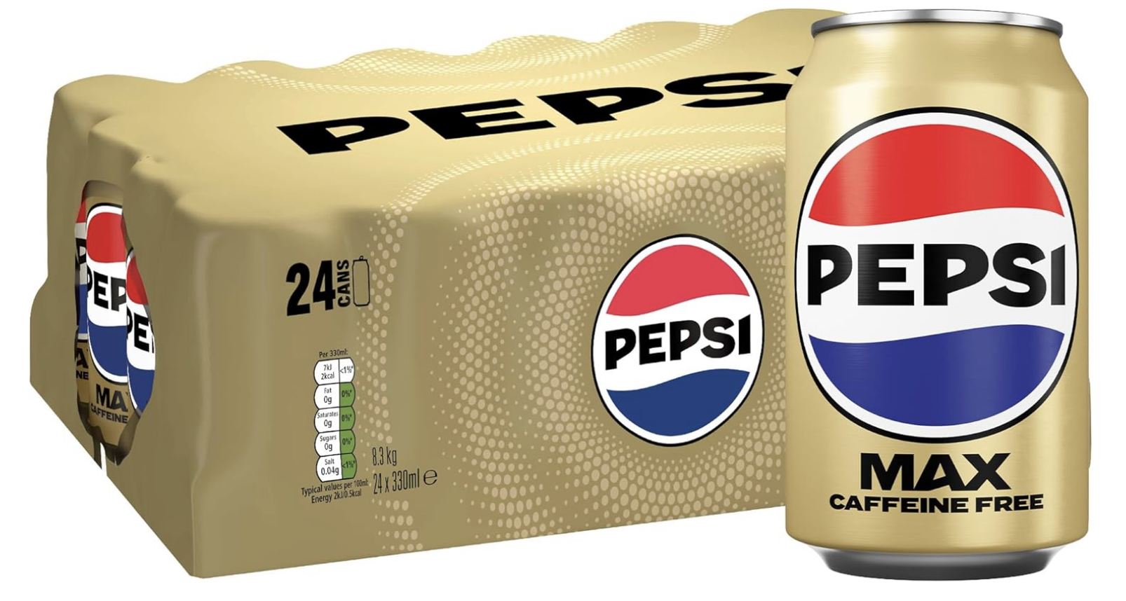Pepsi Max No Caffeine, 24 x330ml