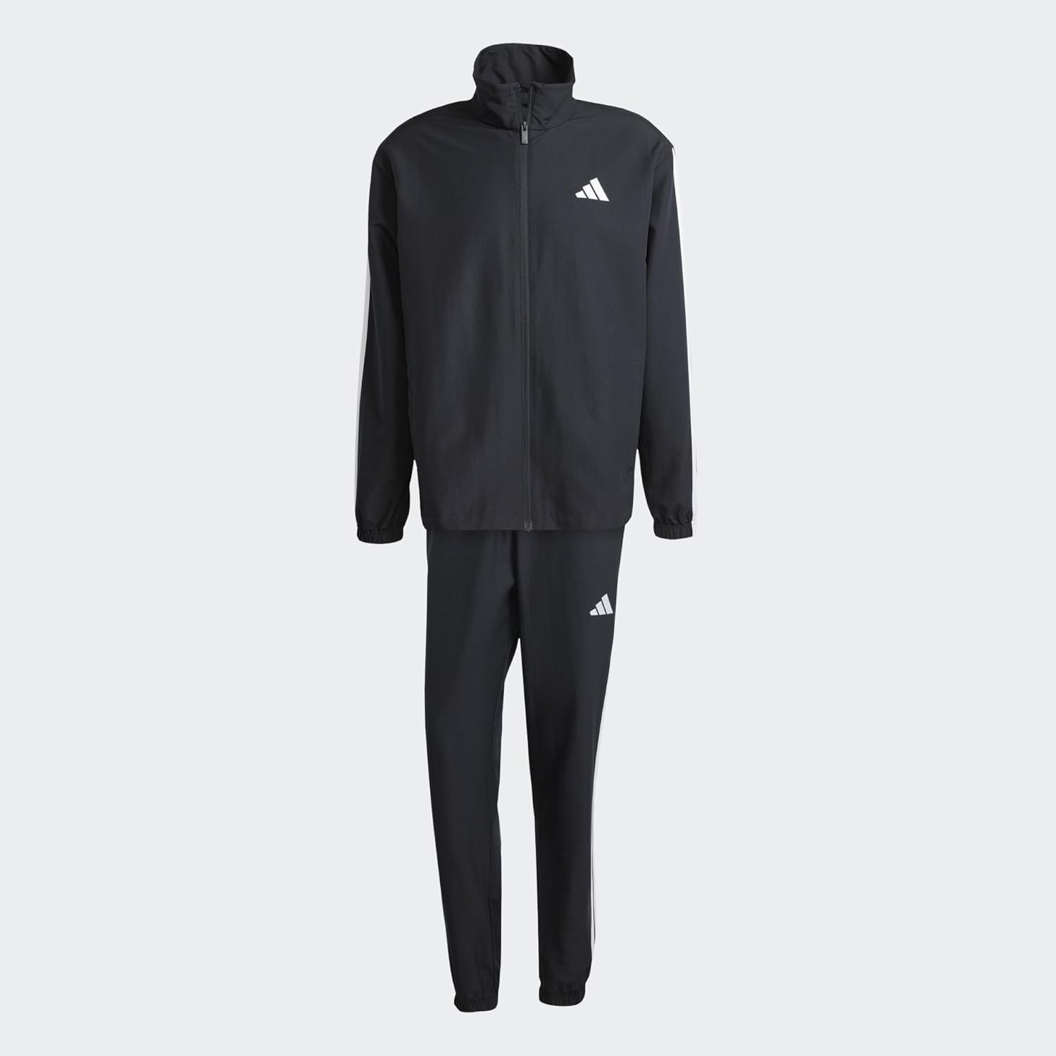 adidas Men's 3 Stripes Woven Track Suit, black, XXL