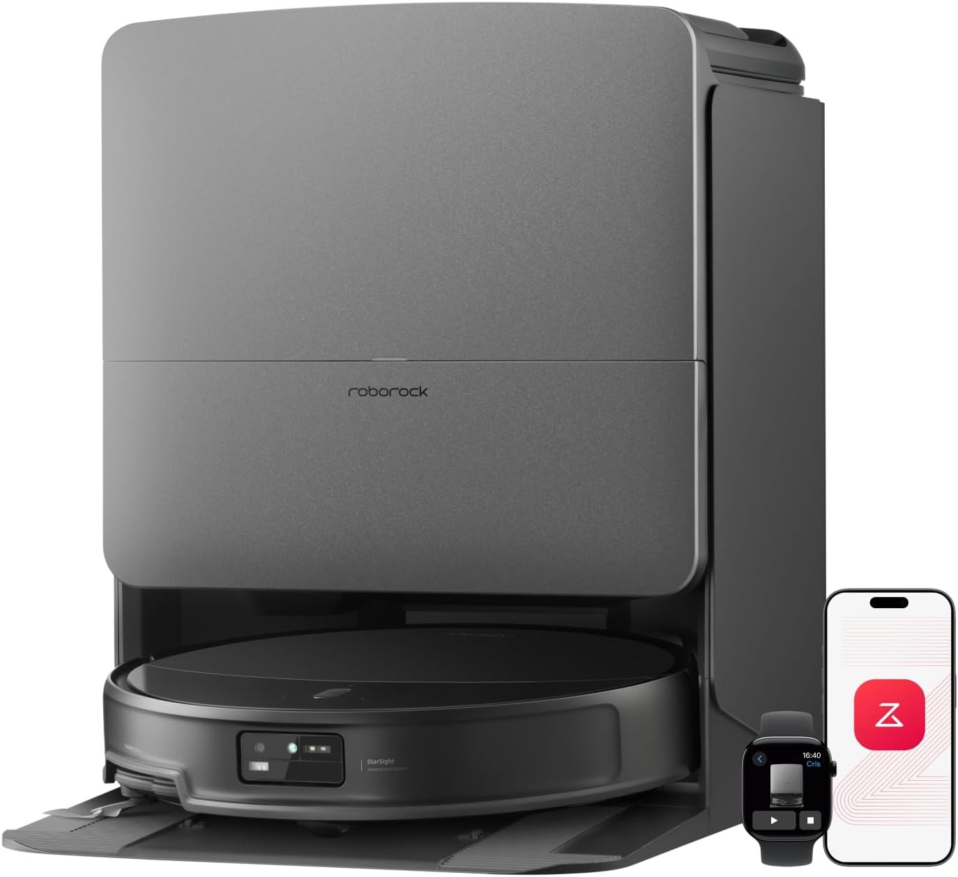 Roborock Saros 20 Robot Vacuum Cleaner with Mop, 36,000 Pa Suction, 3.46 in Double-Layer Threshold, Zero-Tangling, Ultra-slim, StarSight Autonomous 2.0, DirTect Technology, 100°C Hot-Water Care