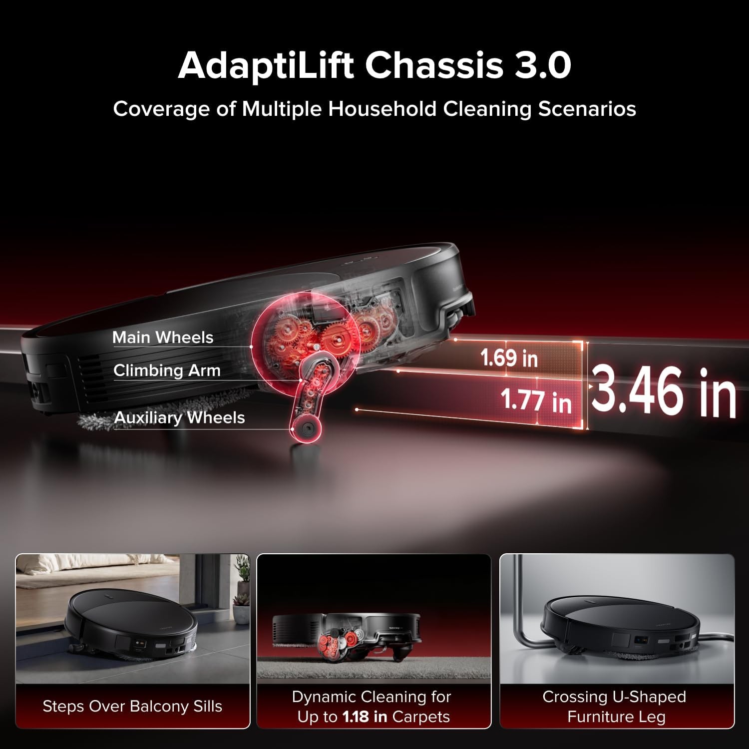 Roborock Saros 20 Robot Vacuum Cleaner with Mop, 36,000 Pa Suction, 3.46 in Double-Layer Threshold, Zero-Tangling, Ultra-slim, StarSight Autonomous 2.0, DirTect Technology, 100°C Hot-Water Care